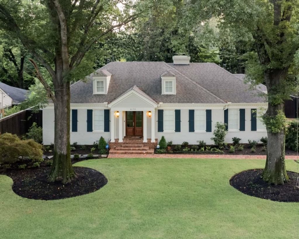 exterior brick painted in Accessible Beige 7036 SW