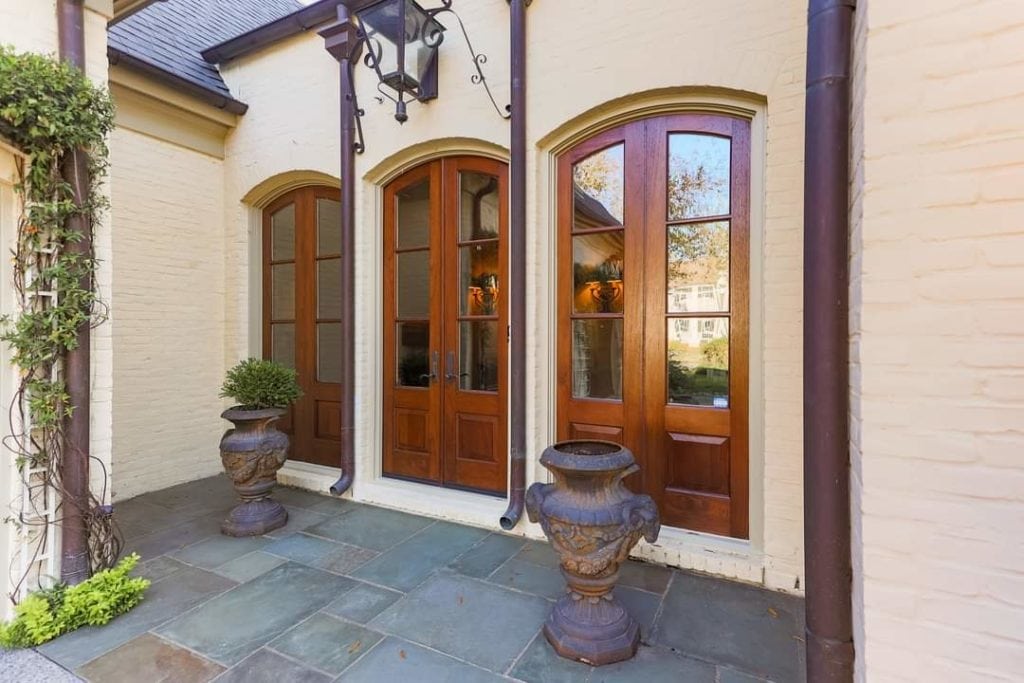 Wood front door refinished and stained with general finishes exterior 450