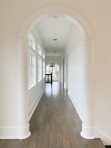 Hallway painted in Benjamin Moore Swiss coffee OC-45 interior painting service