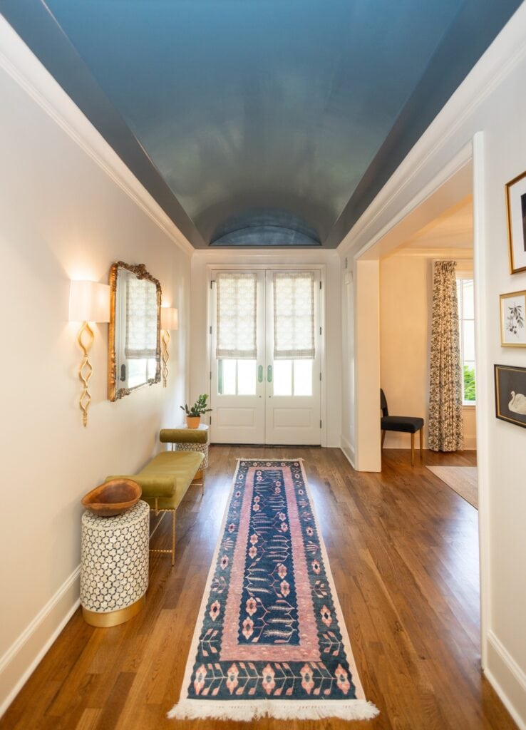 local house painting service gloss painted ceiling in blue