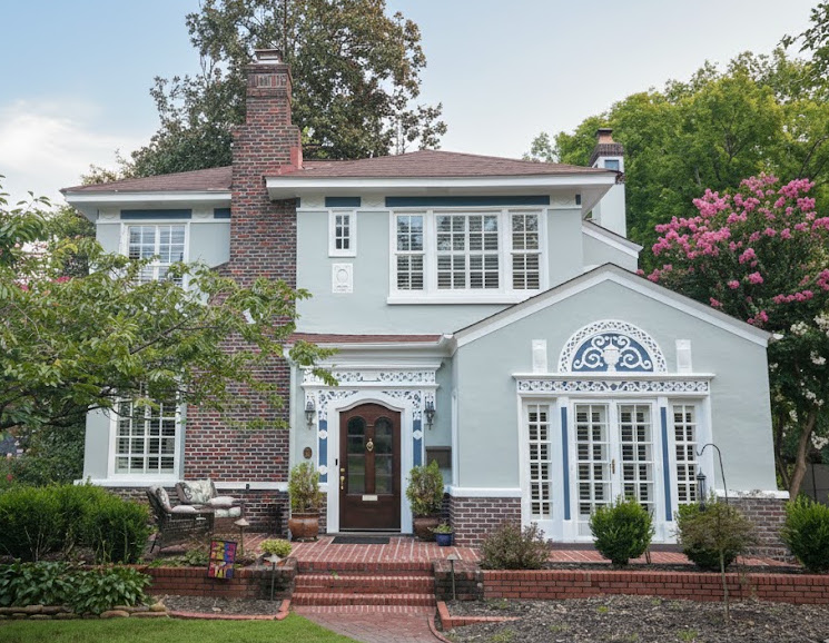 Sherwin williams Oyster bay on exterior stucco